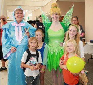 The Fairy Godmother and Tinkerbell celebrate children who have graduated from the Pediatric Intensive Care Unit at MetroHealth in Cleveland.